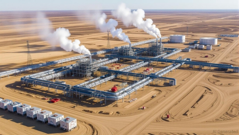 Oil sands extraction facility with processing infrastructure and pipelines
