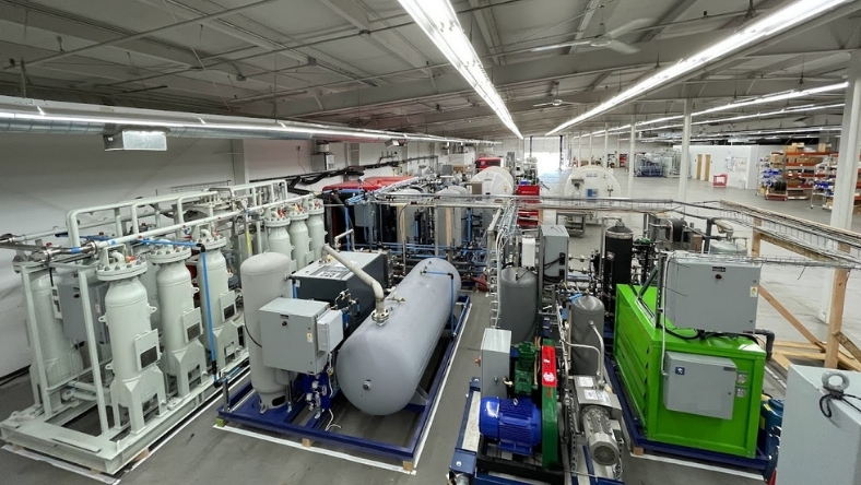 Modular carbon capture system inside industrial facility